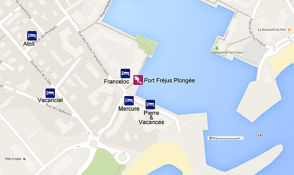 Plan local Port Fréjus Plongée